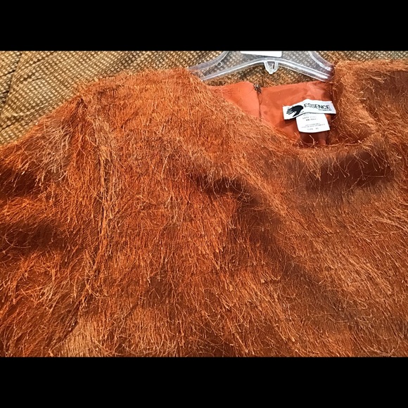 Essence by mail ladies glittery fuzzy rust color top. EUC - Picture 4 of 4